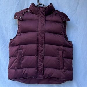 I.N.C Deep Purple Puffy Vest with Detachable Hood. Sz XL